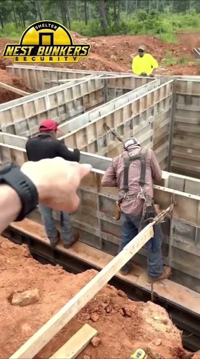 Bunker concrete walls in the making 